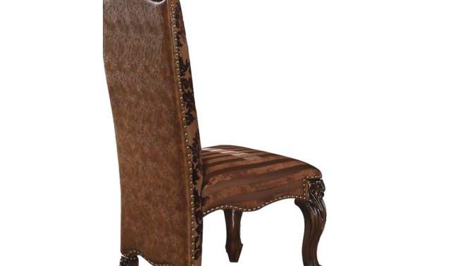 22&#34; Versailles Dining Chair Two Tone Light Brown Synthetic Leather /Fabric and Cherry Oak Finish - Acme Furniture, 2 of 8, play video
