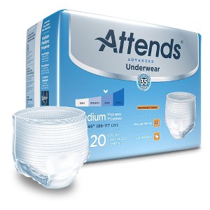 Attends Disposable Underwear Pull On with Tear Away Seams Medium, APP0720, Heavy, 20 Ct - 1 of 4