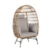 Wicker Egg Chair,Rattan Egg Chair Indoor Outdoor,Oversized Large Egg Chairs 600lbs with Cushion and Pillow for Porch - 2 of 4