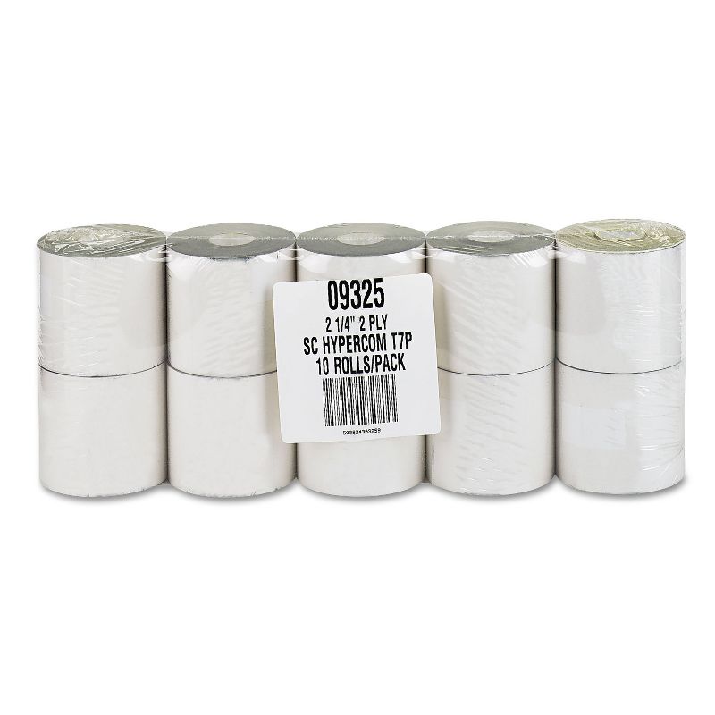 PM Company Paper Rolls Credit Verification 2 1/4" x 70 ft White/Canary 10/Pack 09325, 1 of 3