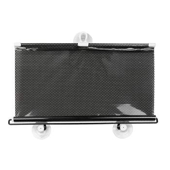 Unique Bargains Dotted Retractable Vehicle Car Window Roller Sun Shade Blind Protector 22.8" x 49.2" Black