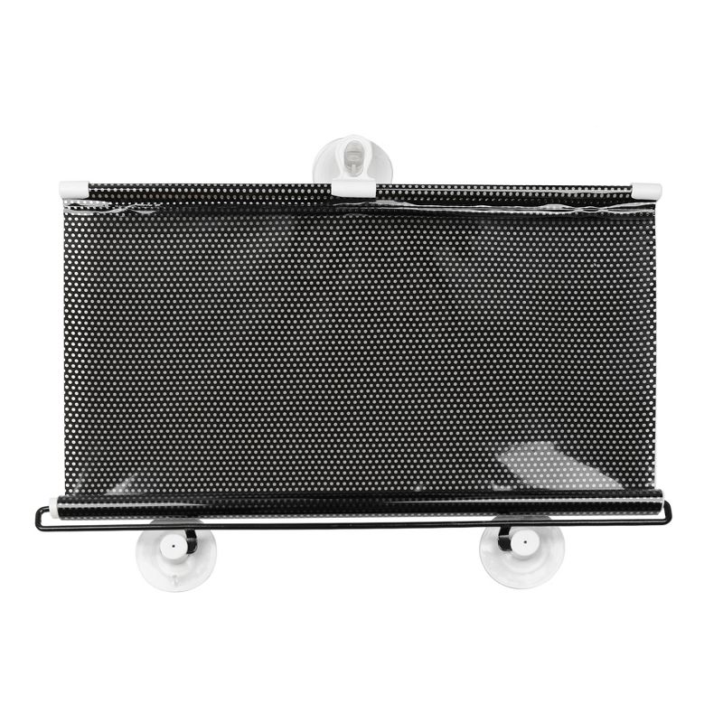 Unique Bargains Dotted Retractable Vehicle Car Window Roller Sun Shade Blind Protector 22.8" x 49.2" Black, 1 of 7