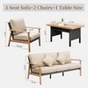 Syemin Patio Seating Sets Outdoor Bistro Set，Special Design, Chat and Conversation Furniture Set，for Garden, Living Room, Beige, 77.72"*34.09"*31.89" - 2 of 4