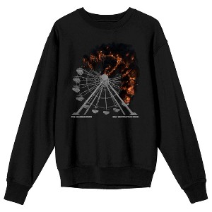The Chainsmokers Fiery Ferris Wheel Self Destruction Mode Crew Neck Long Sleeve Black Adult Sweatshirt - 1 of 3
