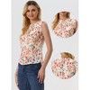 Allegra K Women's Ruffled Business Office 1950s Vintage Floral Sleeveless Top - 2 of 4