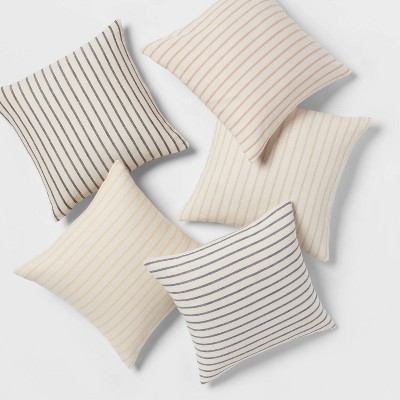 Woven Striped Square Throw Pillow Black/ivory - Threshold™ : Target