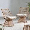 2pk Caryl Outdoor Wicker High Back Beach Lounge Chairs with Cushions Light Brown/Beige - Christopher Knight Home: Rattan & Metal Frame - image 3 of 4