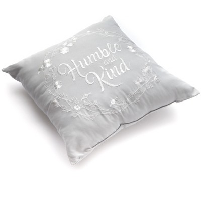 Lakeside Embroidered Sentimental Humble and Kind Accent Pillow with Floral Accent
