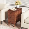 MAYEERTY Wood Tall End Table, Narrow Side Table Nightstand with 2 Drawers - 2 of 4