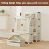 4 Tier Portable Kids Wardrobe Closet with Doors, Stackable Storage Box with Hanging Rod & 10 Hangers,Portable Closet Wardrobe - 4 of 4