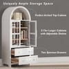 Lycvki 71" Tall Arched Kitchen Storage Cabinet with 2 Large Drawers and Adjustable Shelves - 3 of 4