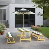 Naturally Playful Kids Picnic Table with Umbrella, Indoor/Outdoor Toys-Dark Blue - 3 of 4