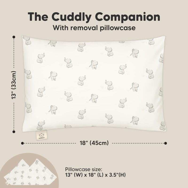 KeaBabies Cuddly Toddler Pillow with Pillowcase, 13X18 Kids Pillow for Sleeping, Small Travel Pillows, Nursery Pillow, 4 of 10