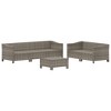vidaXL 6 Piece Patio Lounge Set with Cushions Gray Poly Rattan - 4 of 4