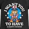 Girls' - Garfield - Want You To Have A Happy Fourth Fitted Short Sleeve Graphic T-Shirt - 2 of 4