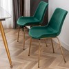 NicBex 3-Piece Round Dining Set, Trestle Dining Table with 2 Velvet Side Chairs for Living Room, White Dining Table with Dining Chairs - 4 of 4