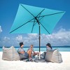 Heynemo 6.5 x 10 Ft Rectangular Patio Umbrella, Outdoor Table Market Umbrella with Crank, 6 Steel Ribs, Polyester Canopy, Tilt Umbrella - 2 of 4