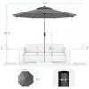 Sonkuki 9 ft Outdoor LED Round Solar Lighted Patio Market Umbrella W/Tilt, UV-Resistant Fabic for Backyard, Garden - 3 of 4
