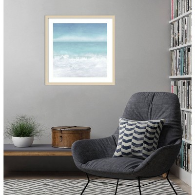 Tranquil Ocean Waves Beach II Abstract Coastal Framed Print