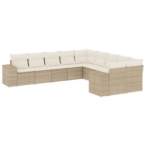 vidaXL Garden Sofa Set Beige, Cream White - 1 of 4