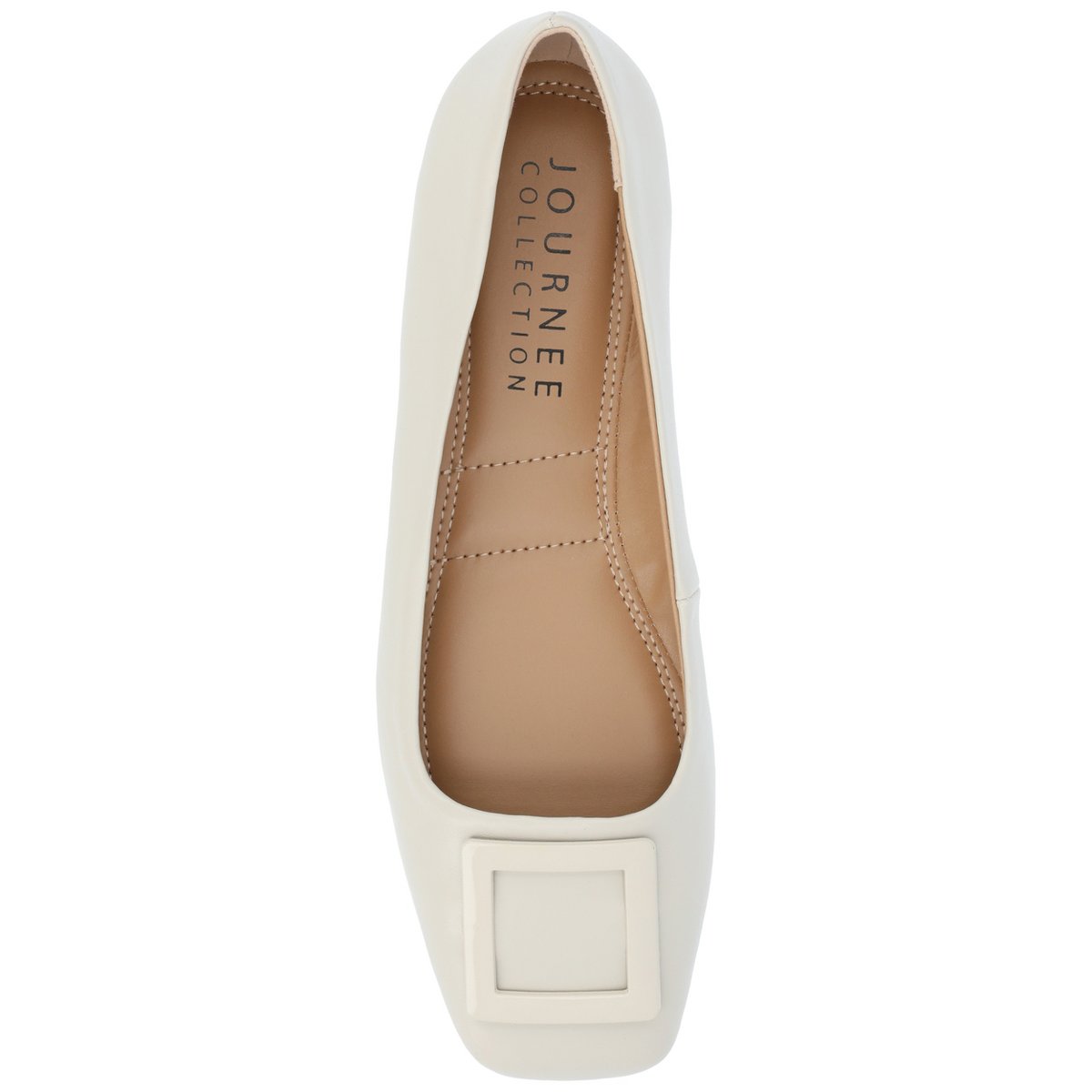 Обувь Journee Collection Women's Zimia Ballet Slip On Square Toe Flats Beige 9 — фото 4