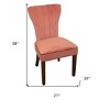 HomeRoots Set of Two Blush and Brown Upholstered Velvet Dining Parsons Chairs - 3 of 4