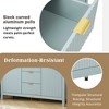 Modern Sideboard Buffet Cabinet with 3 Drawers, Adjustable Shelves & Soft-Close Doors, Wave-Pattern Design with Gold Metal Handles - ModernLuxe - 4 of 4