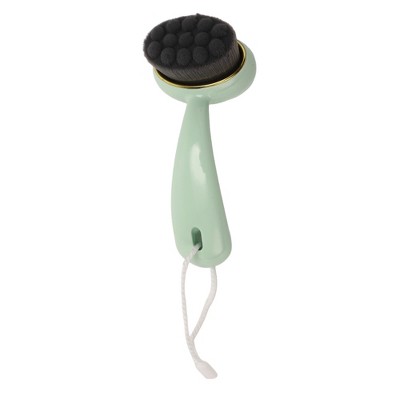 Unique Bargains Soft ABS Cleansing Brush with Dots Curved Handle