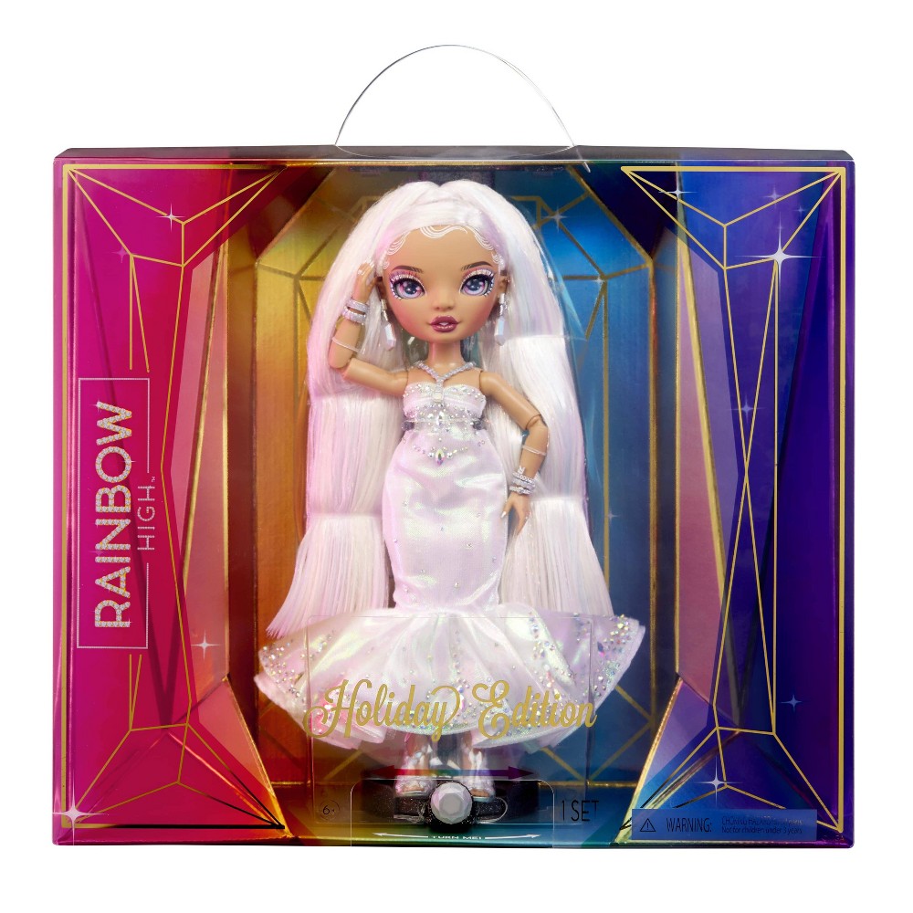 Rainbow High Holiday Edition Collector Doll (11-inch)- 2022 Roxie Grand Fashion Doll with Multicolor hair  in Iridescent & Diamond Gown and Premium Doll Accessories. Great Gift for Kids 6-12