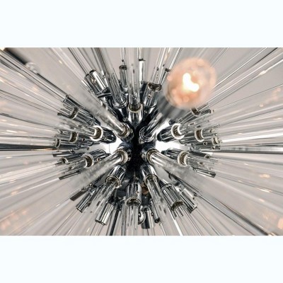Polaris 16-Light Clear Glass and Chrome Sputnik Pendant