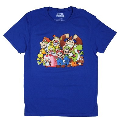 Super Mario Men's Group Graphic Print T-Shirt Mario Luigi Yoshi Toad