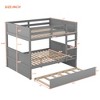 TiramisuBest Full Over Full Bunk Bed with Twin Size Trundle, Convertible into Two Beds, Solid Pine Wood Frame, White - 4 of 4