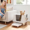 PawHut XL Stainless Steel Litter Box with Lid, Top & Side Entry Enclosed Litter Box with 100° Flip Top, Scoop, Step, Non-Sticky, Anti Leakage - 2 of 4