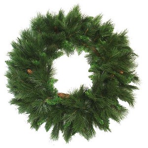 Northlight Mixed White Valley Pine with Pine Cones Artificial Christmas Wreath - 48" - Unlit - 1 of 3