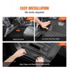 VEVOR Automotive Floor Mats, Fits for Ford F250 F350 F450 F550 2017-2024 2025 Super Duty Crew Cab Bucket Seat, 3 pcs Front and 2nd Row Liners, Black - 3 of 4