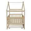 NicBex Twin Size Wooden Platform Bed, House Shaped Bed Frame with Twin Size Trundle and Guardrails for Boy and Girl, Easy Assembly - 3 of 4