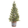 Nearly Natural 26-in Pine Natural Look Artificial Christmas Tree with 35 Warm White Lights in Rustic Metal Planter - 3 of 4