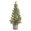 Nearly Natural 2.17-ft Pine Natural Look-in Artificial Christmas Tree with 35 Warm White Lights in Rustic Metal Planter - image 3 of 4