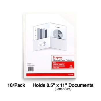 Staples 2-Pocket Folders White 10/Pack (13384-CC)