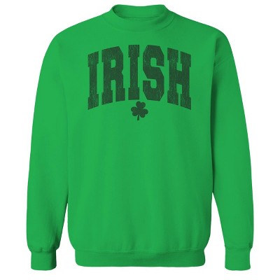 Rerun Island Men's Irish Shamrock Long Sleeve Graphic Cotton Sweatshirt