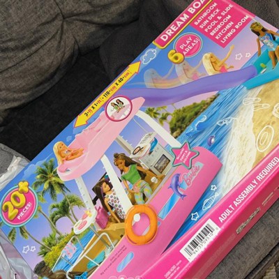 Barbie Boat with Pool and Slide, Dream Boat Playset Includes 20+ Pieces  Like Dolphin and Accessories