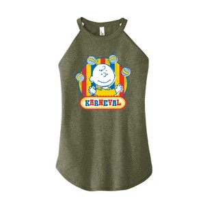 Women's - Peanuts - Charlie Brown Karneval Graphic High Neck Tank - 1 of 4