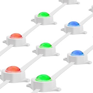 Novelty Lights 50ft RGBW Permanent Smart Outdoor Soffit Lights, Tunable White, App/Remote Control, 3x16.6ft Strings, 12-36 LED Nodes, IP68, Music Mode - 1 of 4