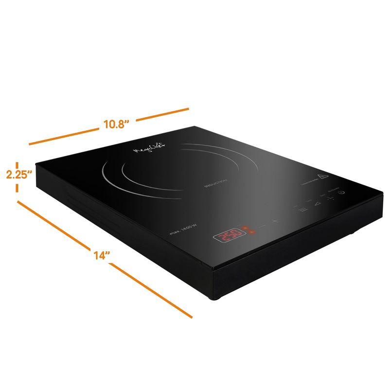 MegaChef Portable 1400W Single Induction Countertop Cooktop with Digital Control Panel, 4 of 7