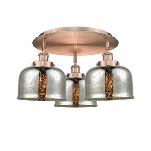 Bell - 3 Light Flush Mount In Art Deco Style-9.25 Inches Tall and 19.75 Inches Wide - 1 of 1
