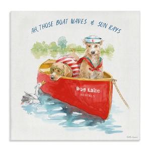 Stupell Industries Boat Waves Sun Rays Lake Phrase Sailor Dogs Canvas Wall Art - 1 of 4