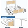 Full Size Bed Frame with Rattan Headboard, Wooden Platform Bed Frame with 4 Drawers & Metal Slats Support, No Box Spring Needed, Easy Assembly - 2 of 4