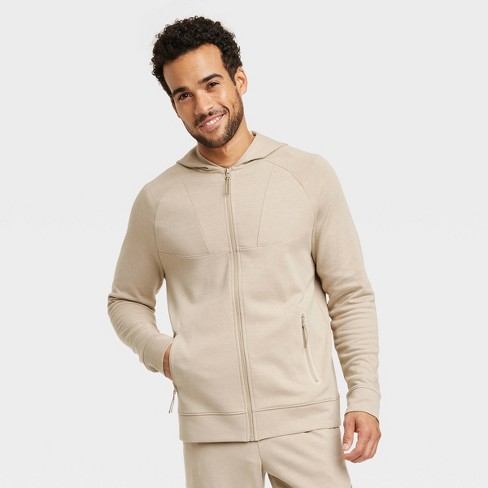 Men's Ponte Full-zip Hoodie - All In Motion™ Khaki M : Target