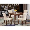 5-Piece Dinette Set - Solid Wood Dining Table & 4 Parson Chairs - Butterfly Leaf Table - Mahogany Finish - 2 of 4