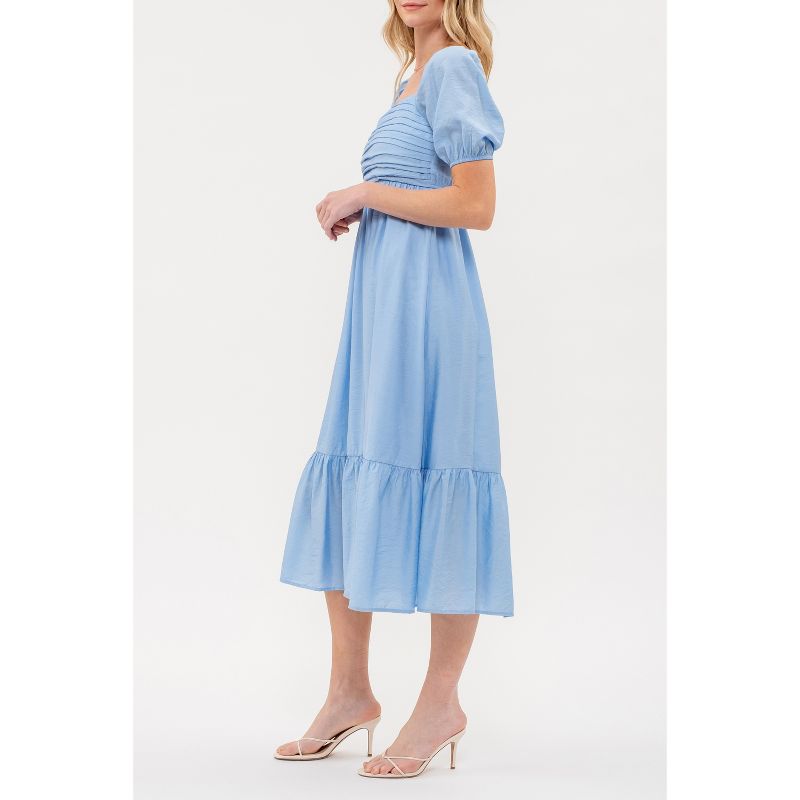August Sky Women's Bubble Sleeve Empire Waist Mini Dress, 3 of 6